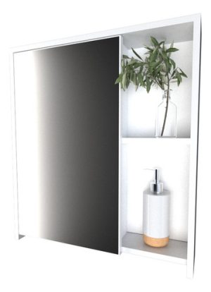 Botiquin Moderno Mueble Organizador Baño Pta Espejo Estantes Color Blanco Everest