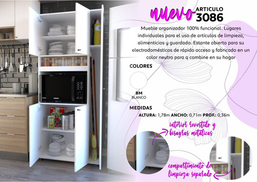 Portahorno Despensero Armario Organizador C/ Escobero Cocina - Imagen 8