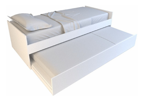 Cama Nido Minimalista P/ Colchon 1 Plaza Resistente Blanco
