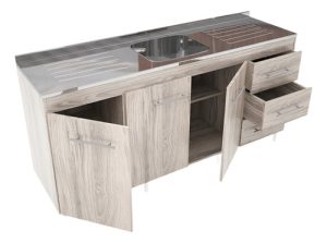 Bajo Mesada Melamina 3ptas 3 Cajones 160 Orlandi -sin Bacha + Envió Sin Cargo Capital Federal