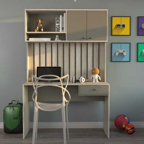 Escritorio Varillado Mesa Pc Computacion Con Alzada Moderno - Imagen 7