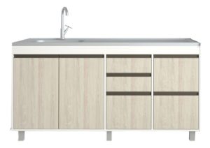 Mueble Bajo Mesada Cocina 160 Cm 2 Ptas 5 Caj. - Sin Bacha