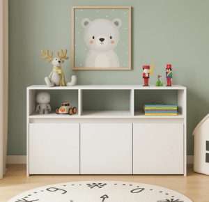 Mueble Juguetero Guardado Organizador Baul C Ruedas + + +