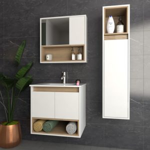 Vanitory Minimalista Con Bacha Un Agujero Melamina Moderna