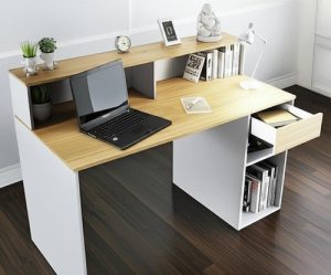 Escritorio Con Repisa Funcional Oficina Hogar Juvenil Color Olmo Finlandes/everest