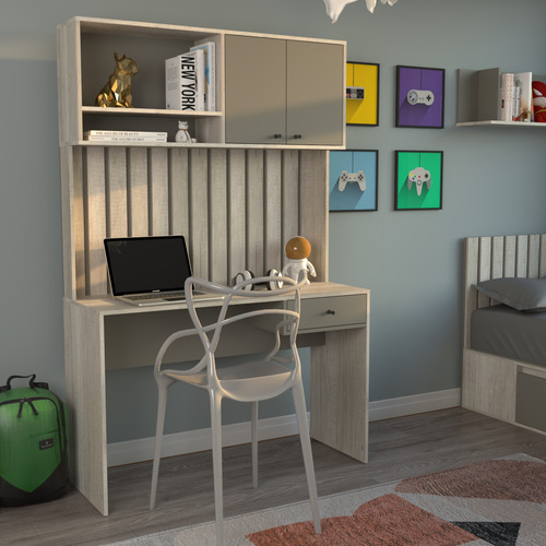 Escritorio Varillado Mesa Pc Computacion Con Alzada Moderno - Imagen 8