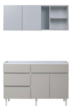 Combo De Cocina Alacena Bajo Mesada 1,20m Moderno Premium ++