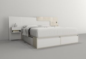 Cama Box Cajonera Con Zapatero P/sommier King 2 Por 2