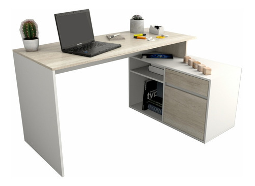 Escritorio Tables 3048 C/mueb Bajo Nev/bco 140x75x Color Nevado/everest