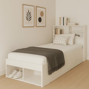 Cama Orlandi 1 Plaza Juvenil C/ Respaldo Repisas Y Zapatero