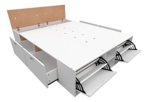 Box Benethon 2 Plazas Con Cajones Color Blanco Milenial Mosconi