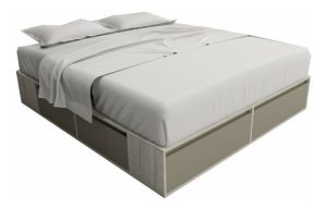 Box De Cama Con Cajonera + Zapatero Base Somier 1,80/ 2,00 M Color Nevado Con Gris