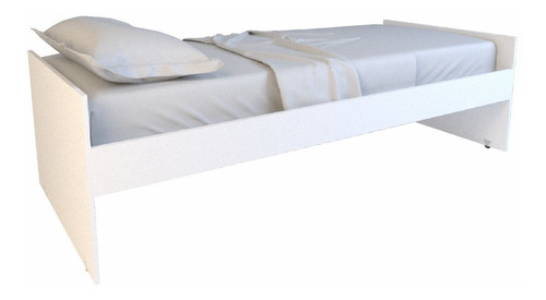 Cama Minimalista P/ Colchon 1 Plaza Moderna Resistente Bco.