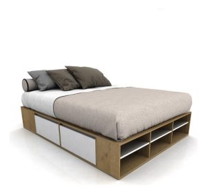 Cama Box Base Sommier Funcional 2plazas 4 Cajones Y Zap + +