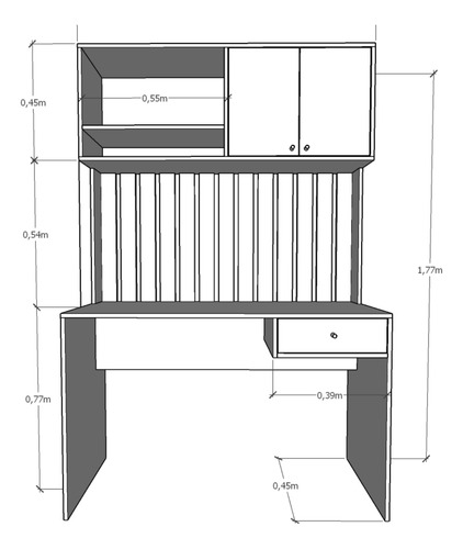Escritorio Varillado Mesa Pc Computacion Con Alzada Moderno - Imagen 15