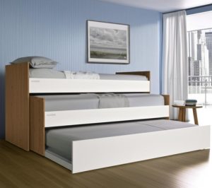 Cama Nido Triple Minimalista P/ Colchon 1 Plaza + Colores! Color Olmo Con Everest