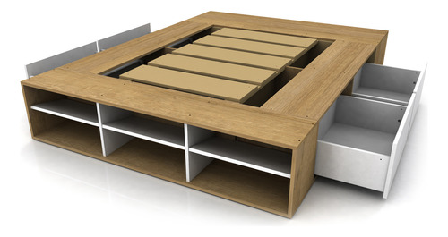 Cama Box Base Sommier Funcional 2plazas 4 Cajones Y Zap + + - Imagen 7