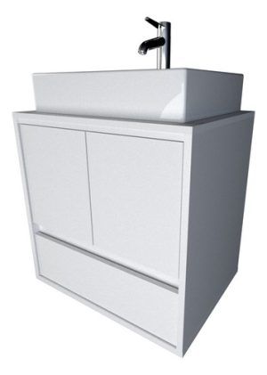 Mueble Vanitory Flotante Colgante Baño P/bacha Apoyo Blanco