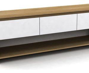 Rack Mesa Para Tv Led 60 Nordico Moderno 3 Cajones Melamina Color Bco/roble Miel