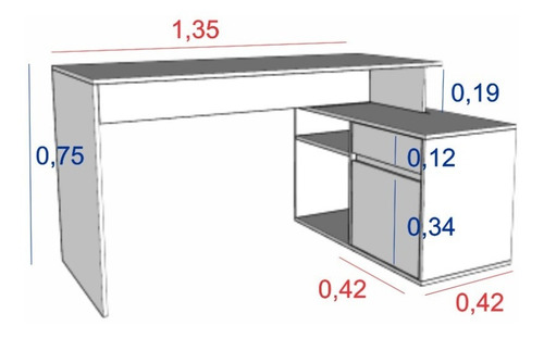 Escritorio En L O Recto Funcional Oficina Hogar Color Olmo Finlandes Combinado Con Everest Amv T3048 - Imagen 9