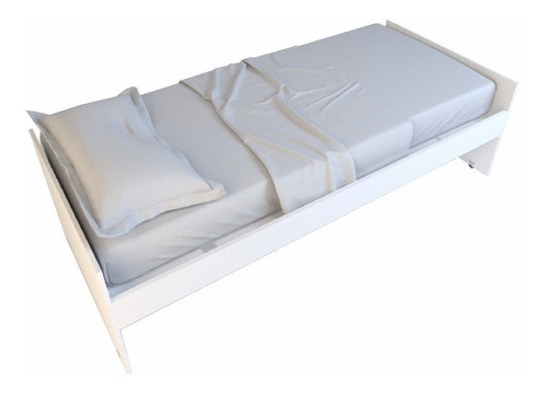 Cama Minimalista P/ Colchon 1 Plaza Moderna Resistente Bco. - Imagen 3