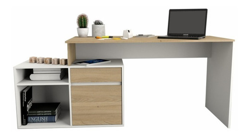 Escritorio Tables 3048 C/mueb Bajo Nev/bco 140x75x Color Nevado/everest - Imagen 10