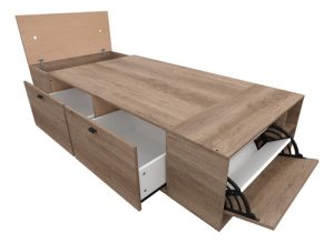 Box Plataforma Cama Benethon 1 Plaza Milenial Express Color Grei 80x190