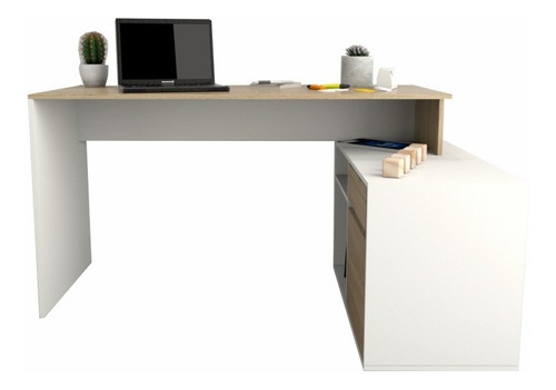 Escritorio Tables 3048 C/mueb Bajo Nev/bco 140x75x Color Nevado/everest - Imagen 11