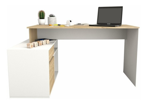 Escritorio Tables 3048 C/mueb Bajo Nev/bco 140x75x Color Nevado/everest - Imagen 12