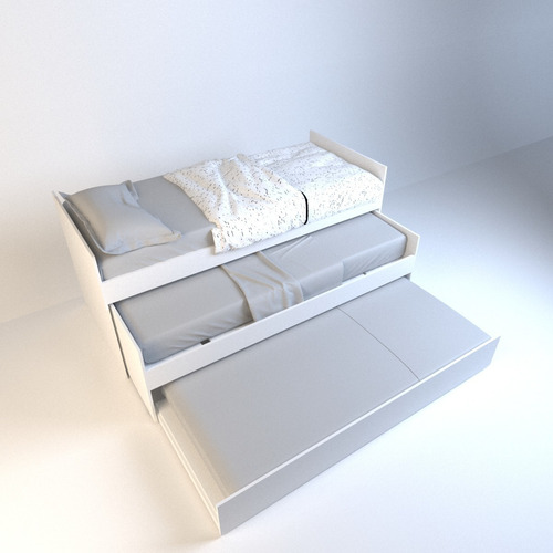 Cama Nido Triple Minimalista P/ Colchon 1 Plaza Resistente - Imagen 2