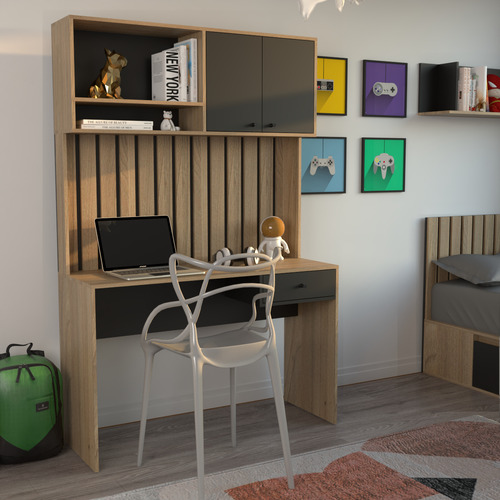 Escritorio Varillado Mesa Pc Computacion Con Alzada Moderno - Imagen 13