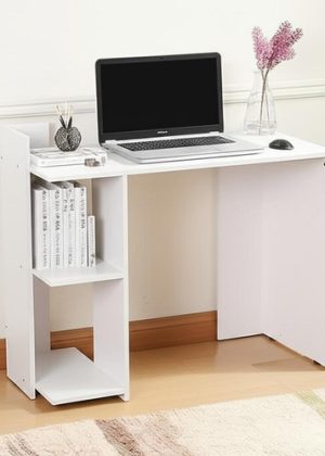 Escritorio Mesa De Pc Oficina Estudio Living Mosconi Dakar Con Estantes Color Blanco Escritorio Dakar 101x84cm Mosconi