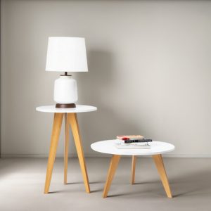 Set De 2 Mesas De Living Nordico Escandinavo Laqueado Ratona Moderna + Envio Sin Cargo Capital Federal