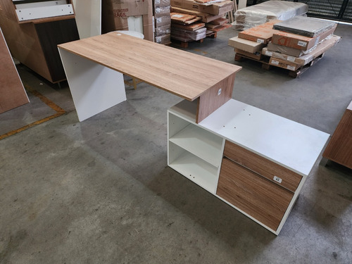 Escritorio En L O Recto Funcional Oficina Hogar Color Olmo Finlandes Combinado Con Everest Amv T3048 - Imagen 10