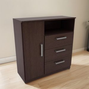 Comoda De Orlandi 1 Puerta 3 Cajones Melamina + + +