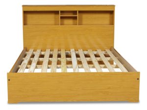 Base Cama Dos Plazas Dormitorio Respaldo Con Repisa