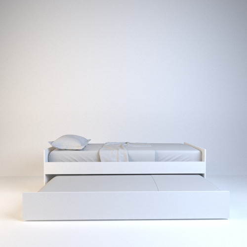 Cama Nido Minimalista P/ Colchon 1 Plaza Resistente Blanco - Imagen 5