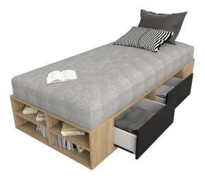 Cama De Una Plaza Box Juvenil C/ Cajones Moderna + + +