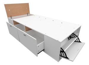 Box Plataforma Benethon80 1 Plaza Milenial Cajones Botinero Color Blanco