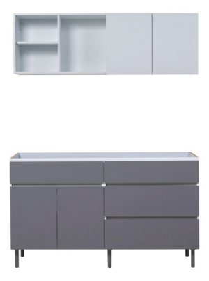 Combo De Cocina Alacena Bajo Mesada 1,40mts Moderno Premium