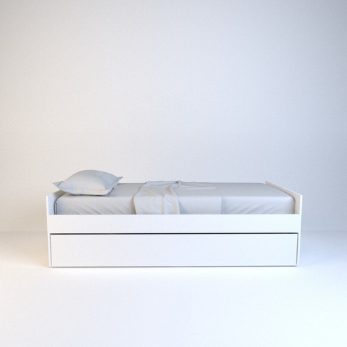 Cama Nido Minimalista P/ Colchon 1 Plaza Resistente Blanco - Imagen 4