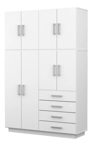 Placard Ropero Mosconi Dakar Plus 8 Puertas 4 Cajones Blanco
