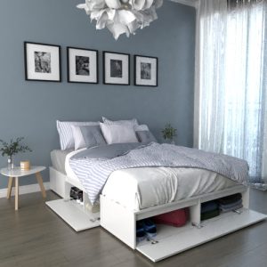 Cama Box Multifuncional 2plazas Espacio De Guardado