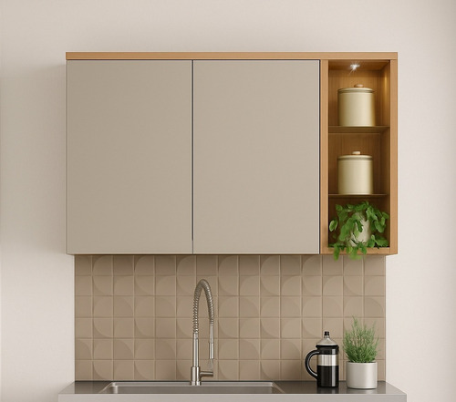 Mueble De Cocina Alacena 120cm Armario Horizontal Guardado