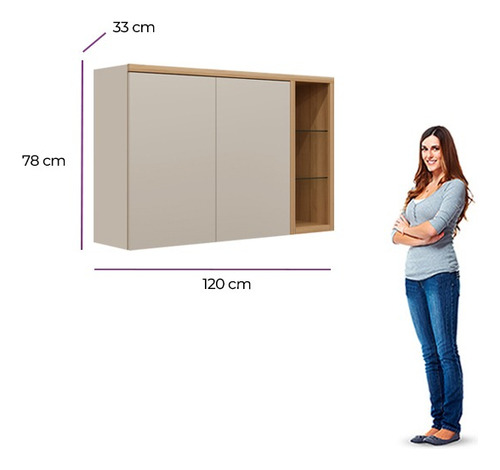 Mueble De Cocina Alacena 120cm Armario Horizontal Guardado - Imagen 5