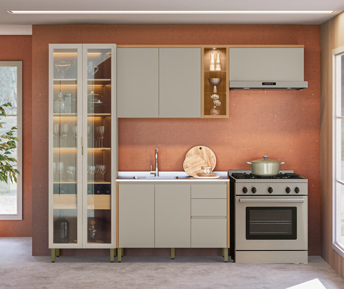 Despensero Vajillero Armario Cristalero Ptas Vidrio C/ Luz + - Imagen 8