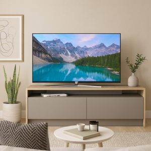 Rack Mesa De Tv Led 50 Apoyo Bahiut Moderno Melamina 2 Ptas Color Coco/gris