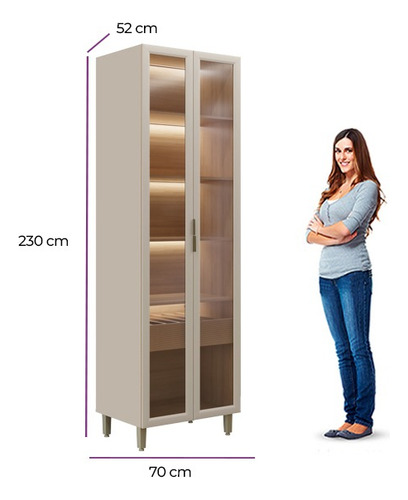 Despensero Vajillero Armario Cristalero Ptas Vidrio C/ Luz + - Imagen 4